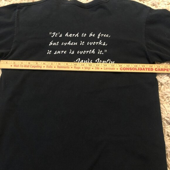 Vintage Janis Joplin Anvil T-Shirt L Black Y2K Officially Licensed Product - Picture 6 of 8